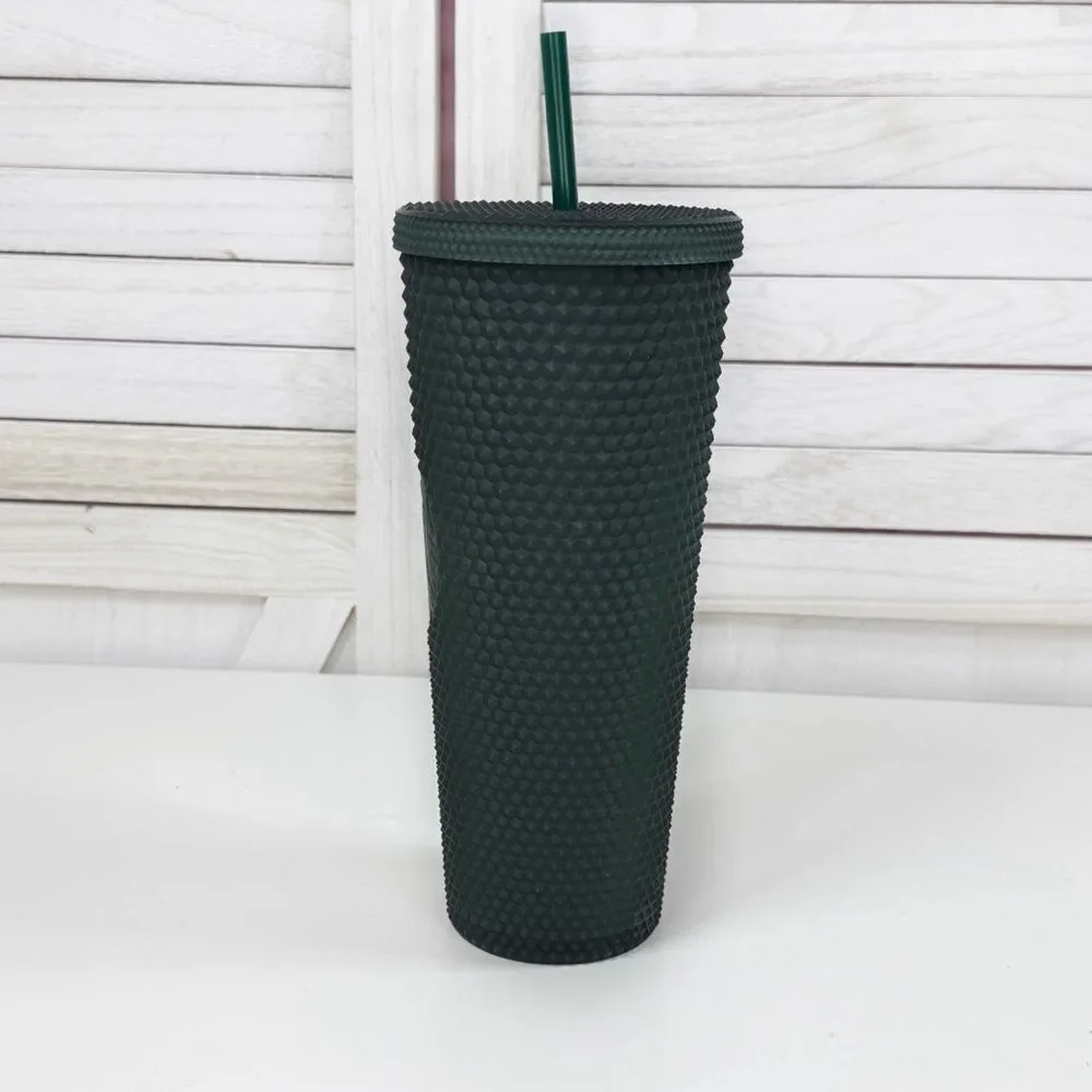Starbucks‎ Studded Soft Touch Jelly Textured Tumbler Cup Dark Green 24oz Venti